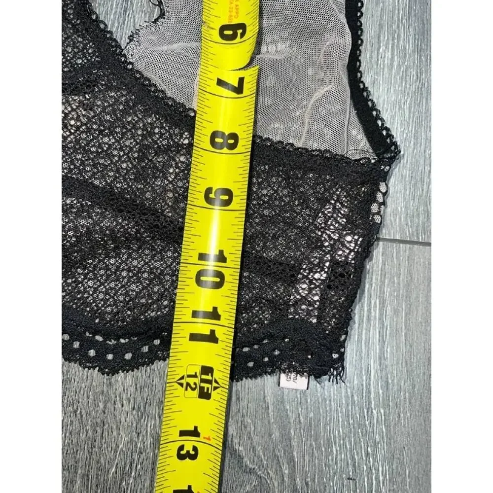 Victoria’s Secret Lace babydoll Y2K preppy bra Bralette Size Small Black A006412